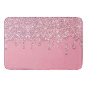 Tapis De Bain Parties scintillant à goutte rose pâle