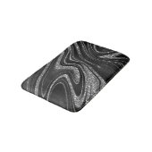 Tapis De Bain Parties scintillant Argent Sur Noir (Angle)