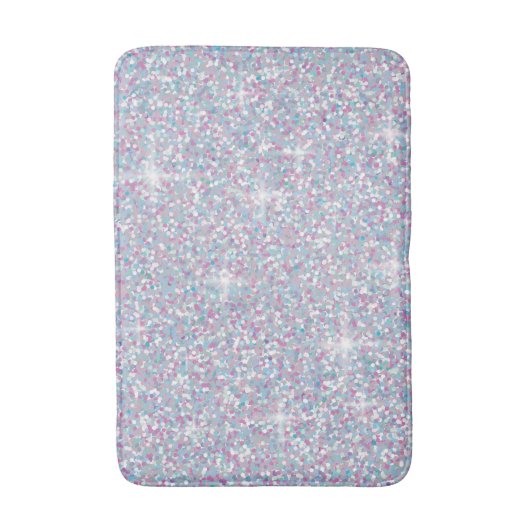 Tapis De Bain parties scintillant blanche irisée (Devant (Vertical))