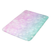 Tapis De Bain Parties scintillant Bokeh rose à vert (Angle)