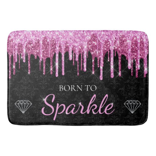 Tapis De Bain Parties scintillant Chaud Rose Glam Driving Né Pou (Devant)