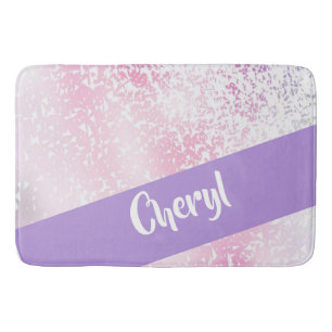 Tapis De Bain Parties scintillant claire violette, rose et blanc