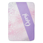 Tapis De Bain Parties scintillant claire violette, rose et blanc (devant Vertical)