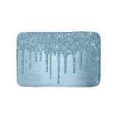 Tapis De Bain Parties scintillant de glace à goutte | Blue Faux  (Devant)