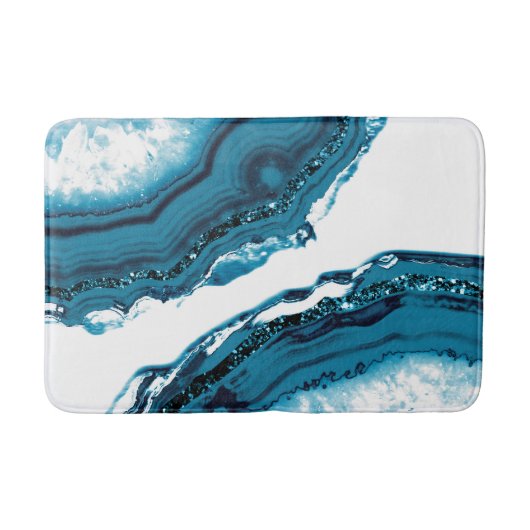 Tapis De Bain Parties scintillant de l'agent bleu Glam #1 (Devant)