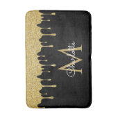 Tapis De Bain Parties scintillant d'or Lecteurs Monogramme Éléga (Devant (Vertical))