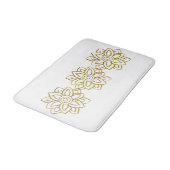 Tapis De Bain Parties scintillant d'or Poinsettia Noël Blanc (Angle)