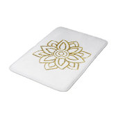 Tapis De Bain Parties scintillant d'or Poinsettia Noël Blanc (Angle)