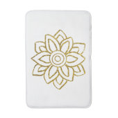 Tapis De Bain Parties scintillant d'or Poinsettia Noël Blanc (Devant (Vertical))