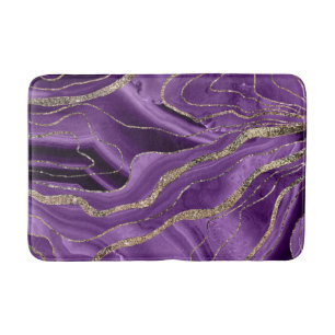 Tapis De Bain Parties scintillant dorée d'âge mauve Glam #1