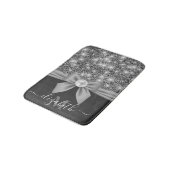 Tapis De Bain Parties scintillant en argent et bow (Angle)