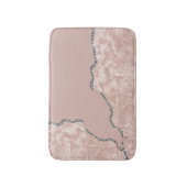 Tapis De Bain Parties scintillant en métal brossé rose argent (Devant (Vertical))