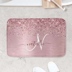 Tapis De Bain Parties scintillant en métal brossé rose pâle Nom