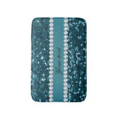 Tapis De Bain Parties scintillant et diamants de Dark Turquoise  (Devant (Vertical))