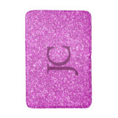 Tapis De Bain Parties scintillant Faux Rose Chaud Monogramme per (Devant (Vertical))