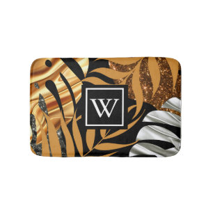 Tapis De Bain Parties scintillant florale tropicale