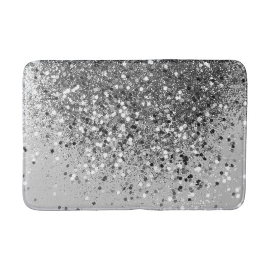 Tapis De Bain Parties scintillant gris argenté no 1 (Devant)
