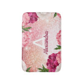 Tapis De Bain Parties scintillant Monogramme Rose Luxe (Devant (Vertical))