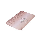 Tapis De Bain Parties scintillant Monogramme Rose Rose Or (Angle)