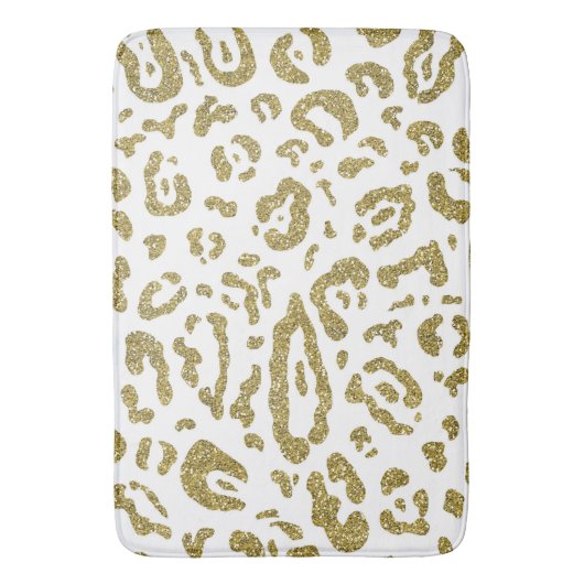 Tapis De Bain Parties scintillant or blanc Cheetah Leopard Poste (devant Vertical)
