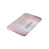 Tapis De Bain Parties scintillant or rose Monogramme métallique (Angle)