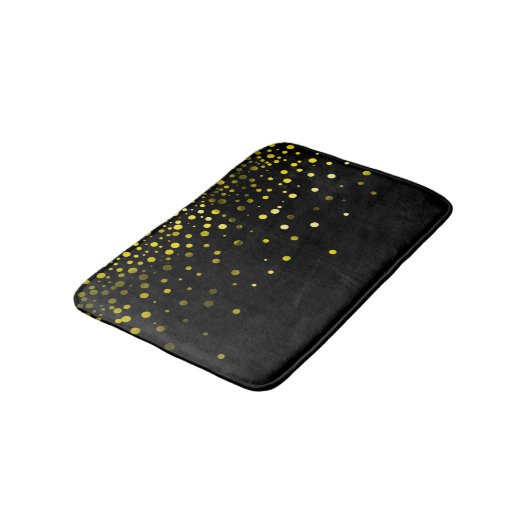 Tapis De Bain Parties scintillant personnalisée en noir et vert  (Angle)