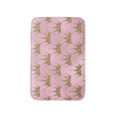 Tapis De Bain Parties scintillant rose et couronne dorée (Devant (Vertical))