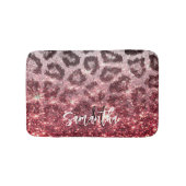 Tapis De Bain Parties scintillant rose et Empreinte de léopard (Devant)
