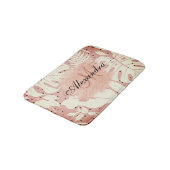 Tapis De Bain Parties scintillant rose Feuilles tropicaux (Angle)