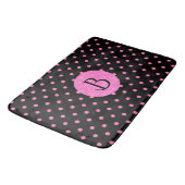Tapis De Bain Parties scintillant rose moderne Pois Motif Monogr (Angle)