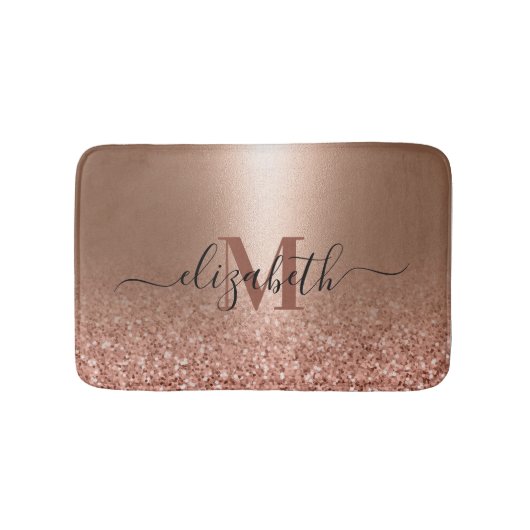 Tapis De Bain Parties scintillant rose rose Gold Faux (Devant)