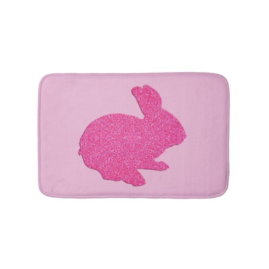 Tapis De Bain Parties scintillant rose Silhouette Lapin Lapin Ra (Devant)