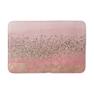 Tapis De Bain Parties scintillant rose vierge Marocaine Indienne