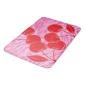 Tapis De Bain Parties scintillant rouge rose Zebra Cherries (Angle)