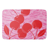 Tapis De Bain Parties scintillant rouge rose Zebra Cherries (Devant)