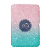 Tapis De Bain Parties scintillant saumon rose et turquoise Faux (Devant (Vertical))