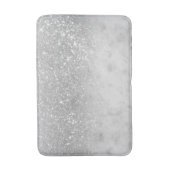 Tapis De Bain Parties scintillant Silver Ombre Marbre blanc Glam (Devant (Vertical))