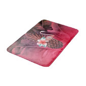 Tapis De Bain Parties scintillant tropicale rose Ananas Palm Feu (Angle)