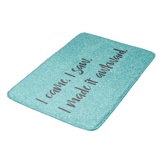 Tapis De Bain Parties scintillant turquoise Je L'Ai Fait Awkward (Angle)