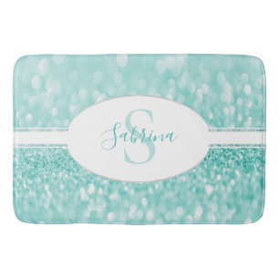 Tapis De Bain Parties scintillant turquoise Personnaliser la cou