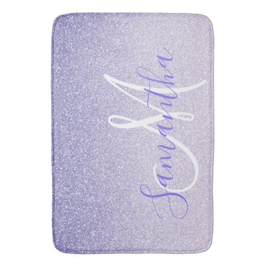 Tapis De Bain Parties scintillant violet moderne étincelles Nom  (devant Vertical)