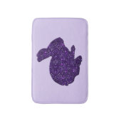 Tapis De Bain Parties scintillant violette Silhouette Lapin Lapi (Devant (Vertical))