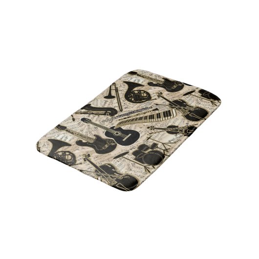 Tapis De Bain Partition et instruments Black/Gold ID481 (Angle)