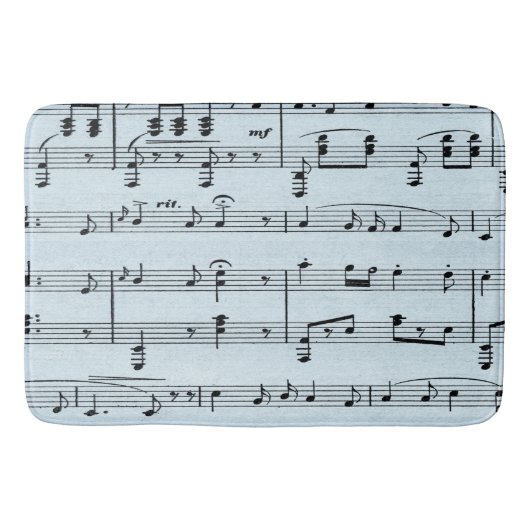 Tapis De Bain Partition musicale bleue (Devant)