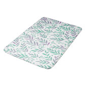 Tapis De Bain Pastel aquarelle branches pourpre et vert (Angle)