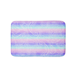 Tapis De Bain Pastel Candy Motif d'Imaginaire doux rayé