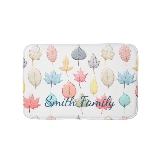 Tapis De Bain Pastel Feuilles (Devant)