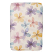 Tapis De Bain Pastel Floral Retro Hippie Fleurs (devant Vertical)