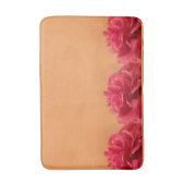 Tapis De Bain Pastel Orange Hot rose Floral (Devant (Vertical))