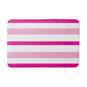 Tapis De Bain Pastel Pink Bright Pink White Summer Stripes (Devant)